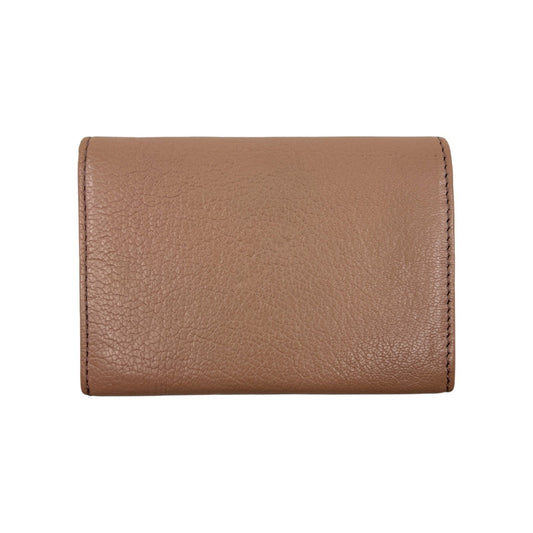 Furla Pink Beige Bifold Leather Card Case Wallet with Logo