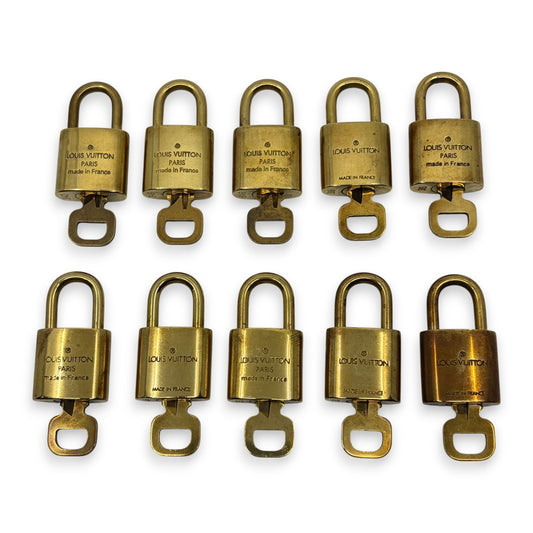 Louis Vuitton Padlock Set of 10 Gold-Tone Brass Locks and Keys