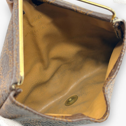Celine Macadam Vintage Coin Purse Brown with Charm Tassel