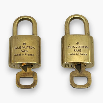 Louis Vuitton Padlock Set of 10 Gold-Tone Brass Locks & Keys pj260604