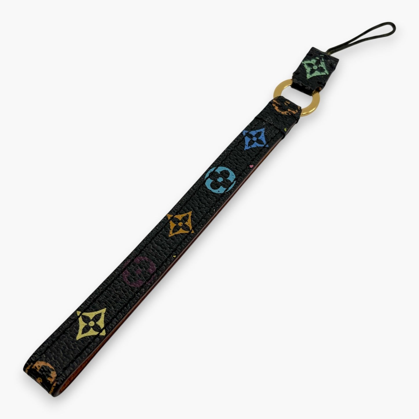 Louis Vuitton Monogram Multicolor Phone Strap Coated Canvas Leather Black M92598