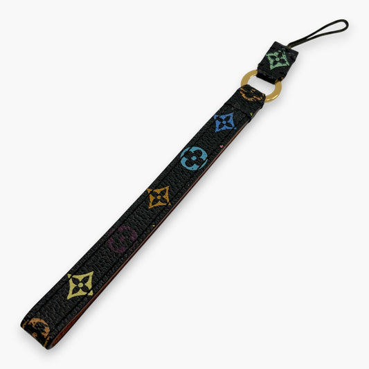 Louis Vuitton Monogram Multicolor Phone Strap Coated Canvas Leather Black M92598