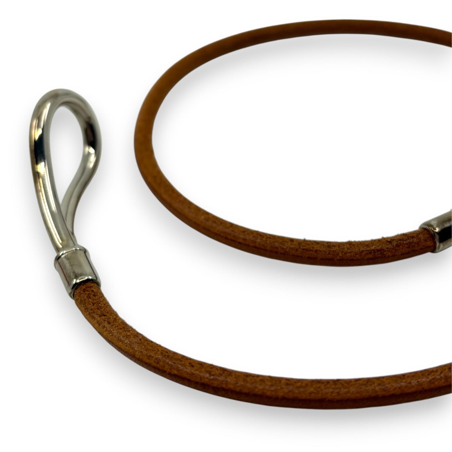 Hermès Jumbo Double Tour Bracelet Brown Leather Silver Hook w/ Box