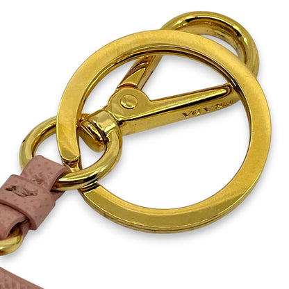 Prada Pink Saffiano Leather Heart Ribbon Key Ring Charm with Box Dust Bag