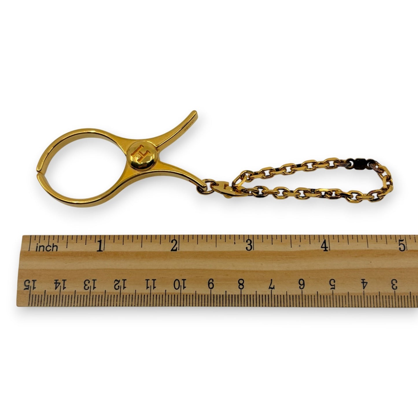 Hermes Filou Glove Holder Gold-Tone Metal with Chain