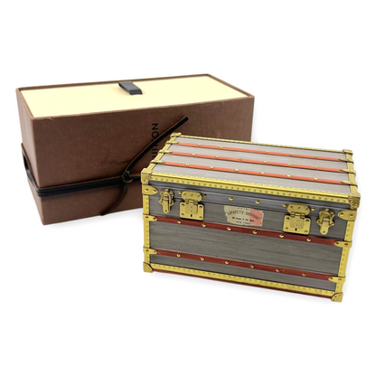 Louis Vuitton Mini Malle Zinc Trunk Paperweight Jewelry Box w/ Box Authentic