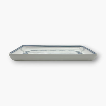 Hermes Chaine d'Ancre Porcelain Rectangular Change Tray Plate Set of 3 Auth