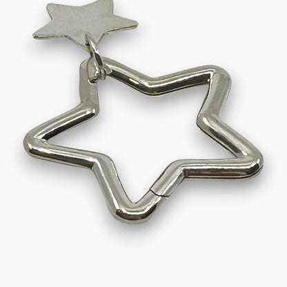 Tiffany & Co. Star Key Ring Sterling Silver 925 Double Star Charm