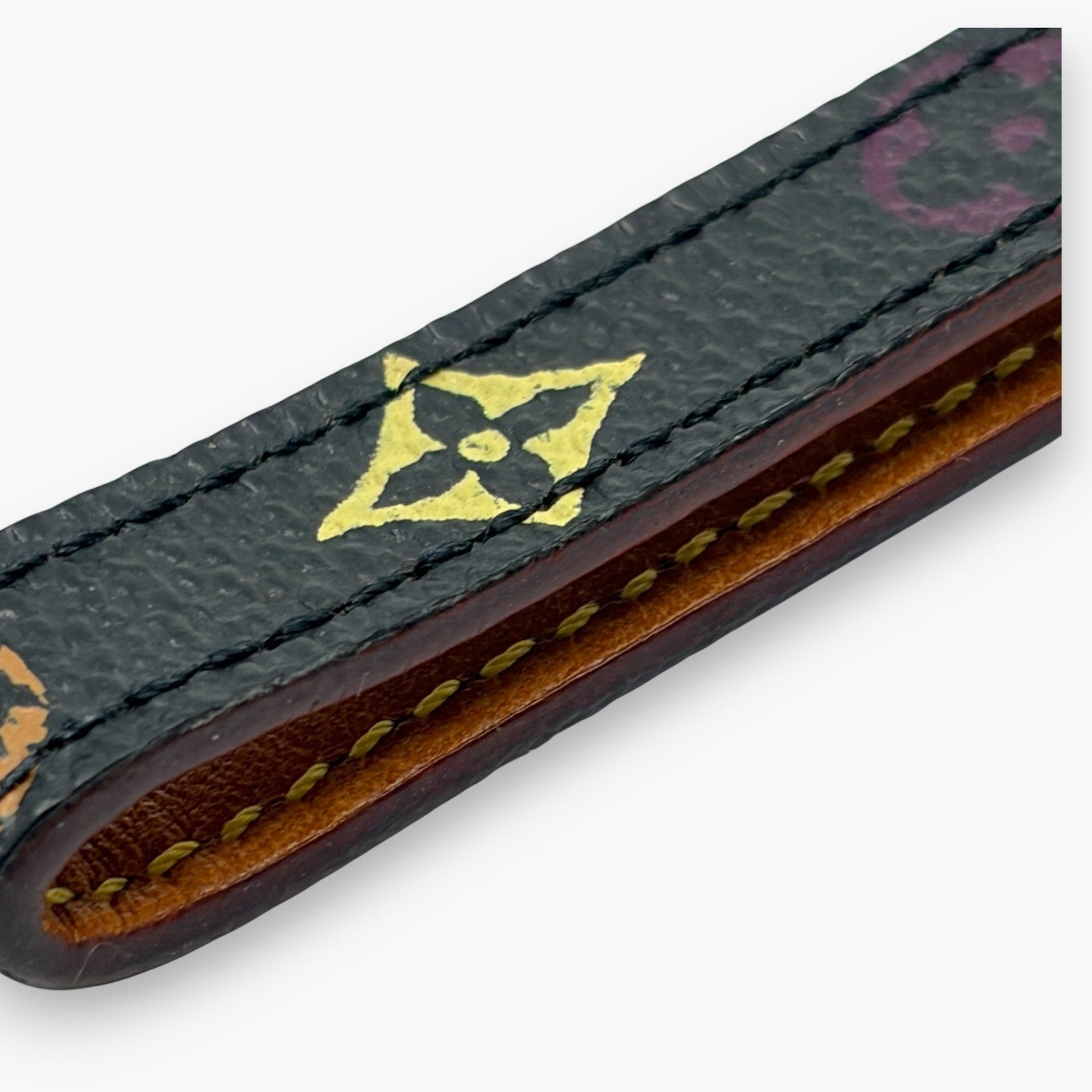 Louis Vuitton Monogram Multicolor Phone Strap Coated Canvas Leather Black M92598