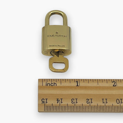 Louis Vuitton Padlock Lock with Key Brass Gold Set of 10 Bag Accessory