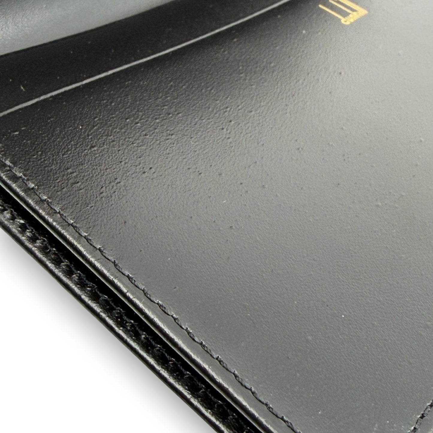 Dunhill Black Leather Long Wallet w/ Brand Card Dust Bag Box