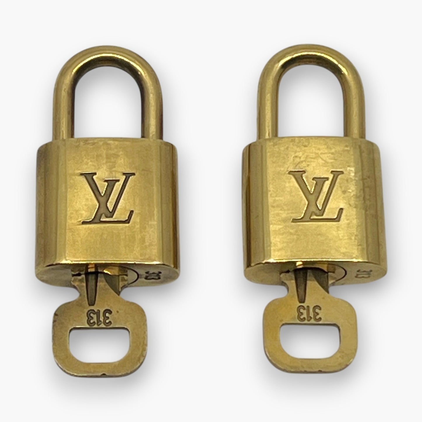 Louis Vuitton Padlock Set of 10 Gold-Tone Brass Locks & Keys pj260604