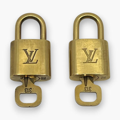 Louis Vuitton Padlock Set of 10 Gold-Tone Brass Locks & Keys pj260604