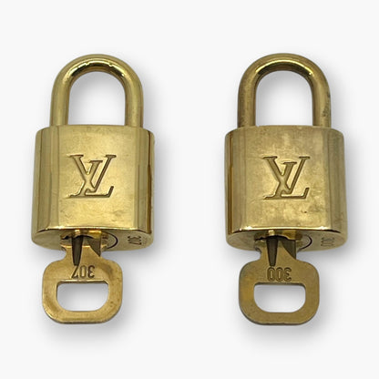 Louis Vuitton Padlock Set of 10 Gold-Tone Brass Locks & Keys pj260603