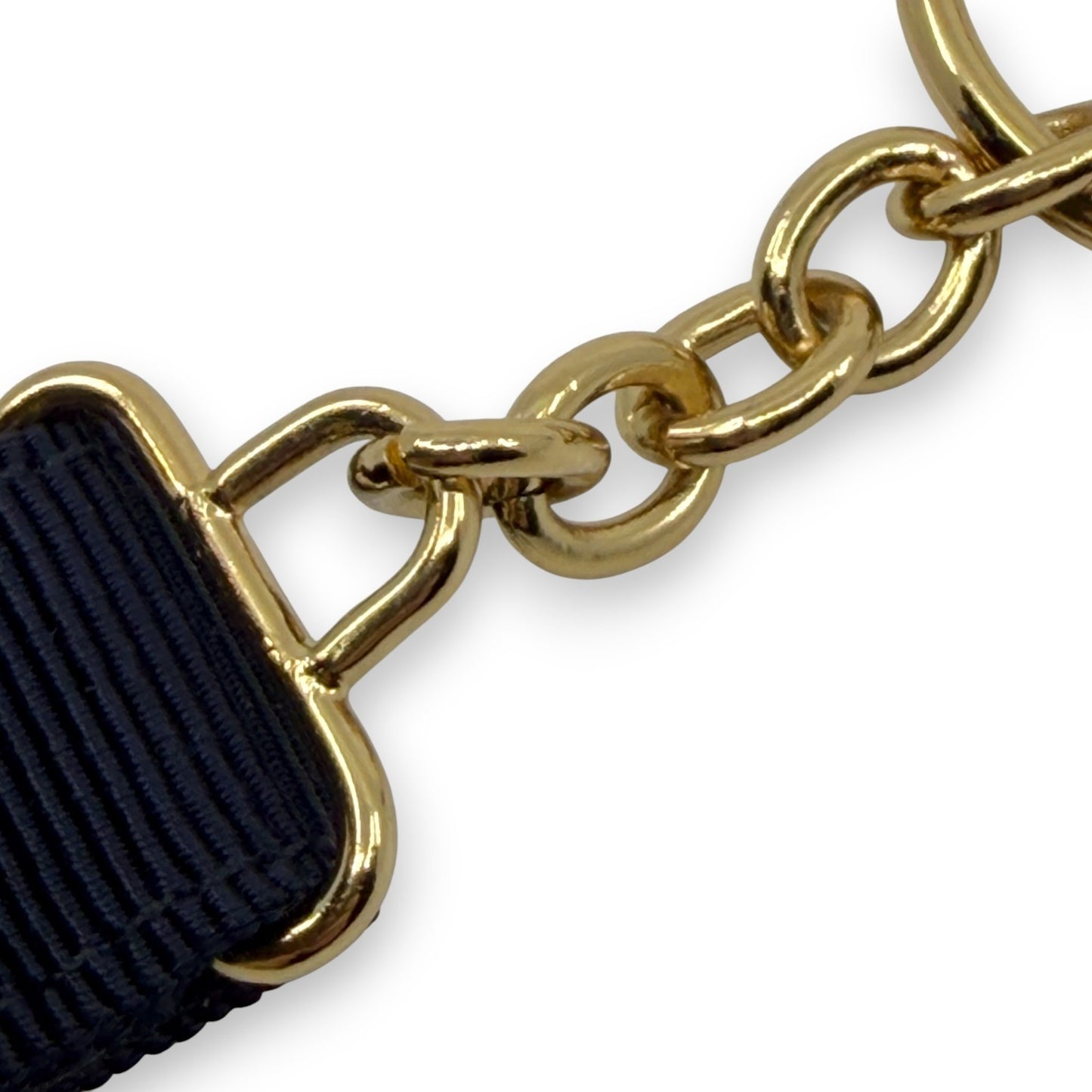 Salvatore Ferragamo Vara Ribbon Keychain Charm Black Gold Key Ring Auth