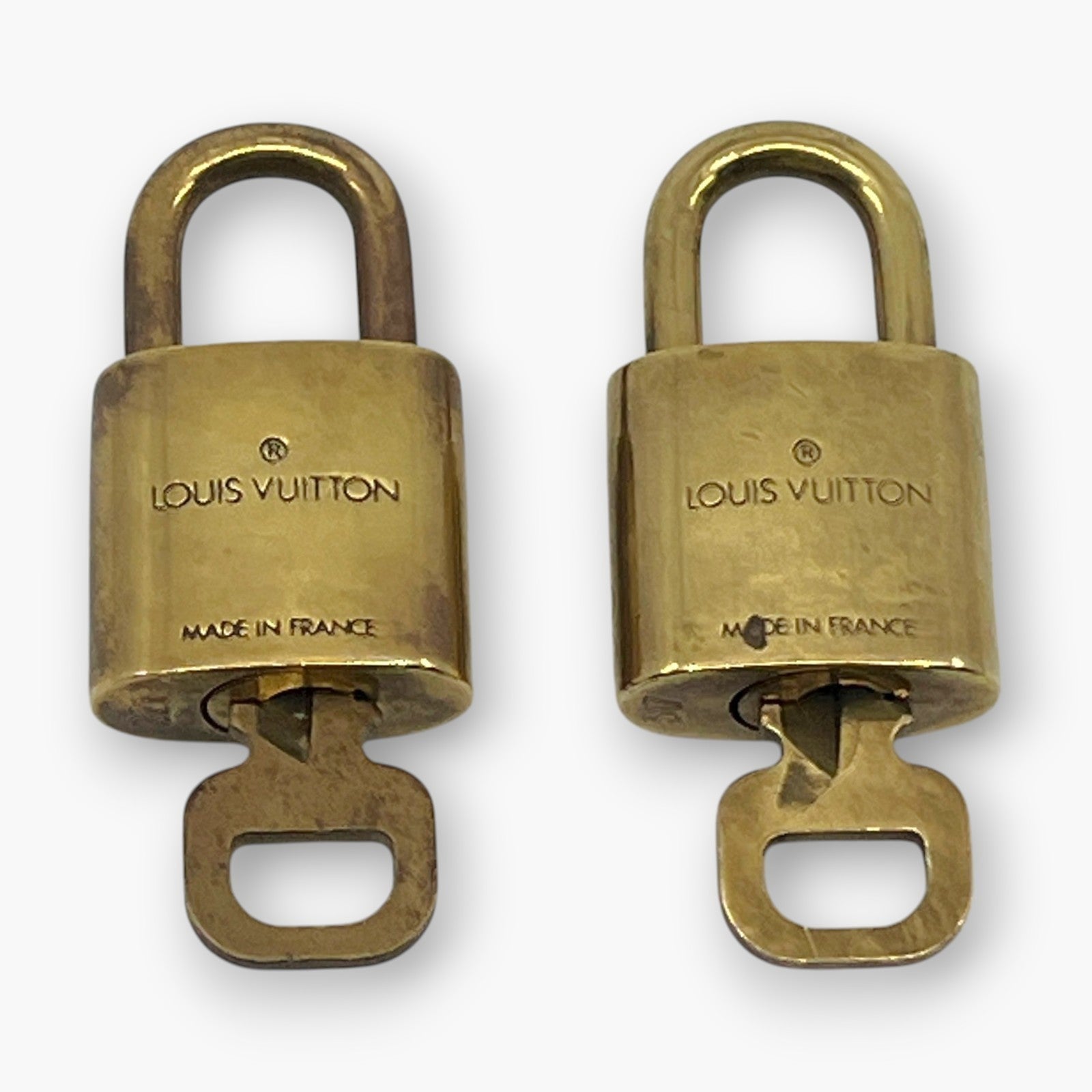 Louis Vuitton Padlock Set of 10 Gold-Tone Brass Locks & Keys pj260602