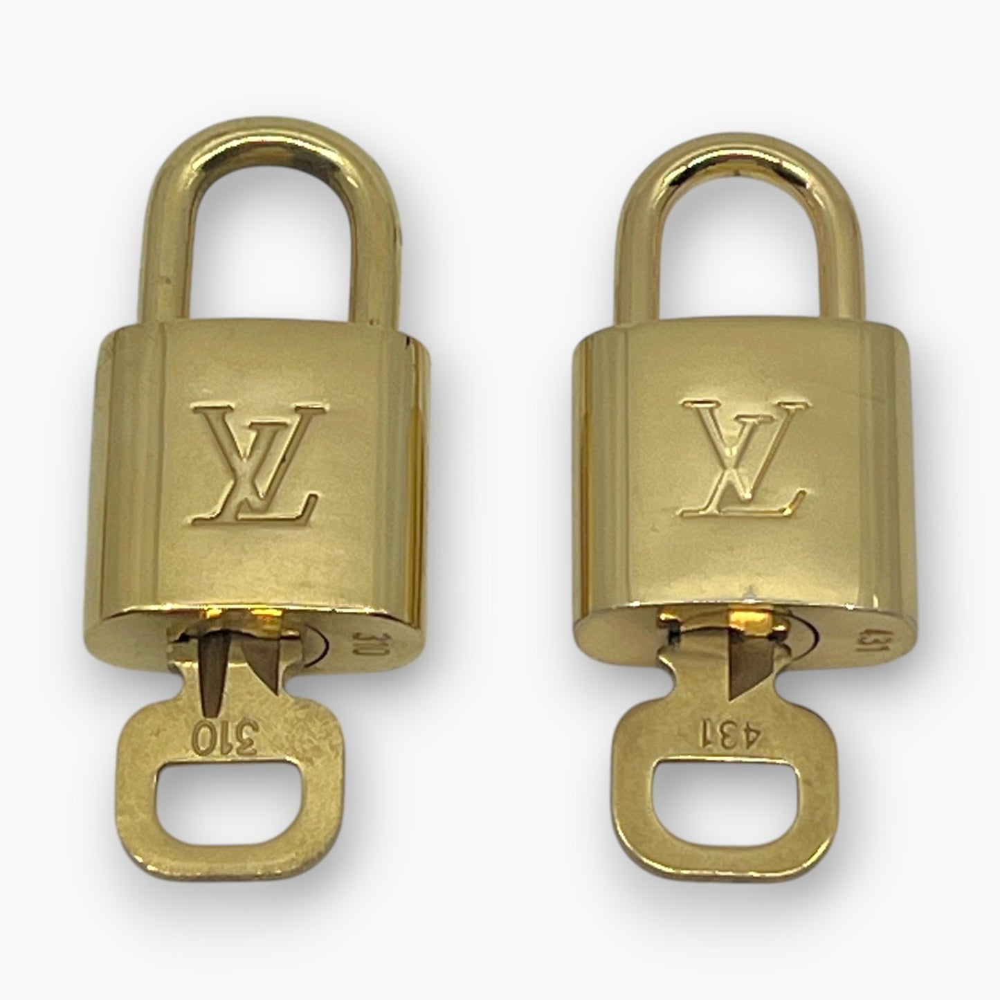 Louis Vuitton Padlock Lock with Key Brass Gold Set of 10 Bag Accessory