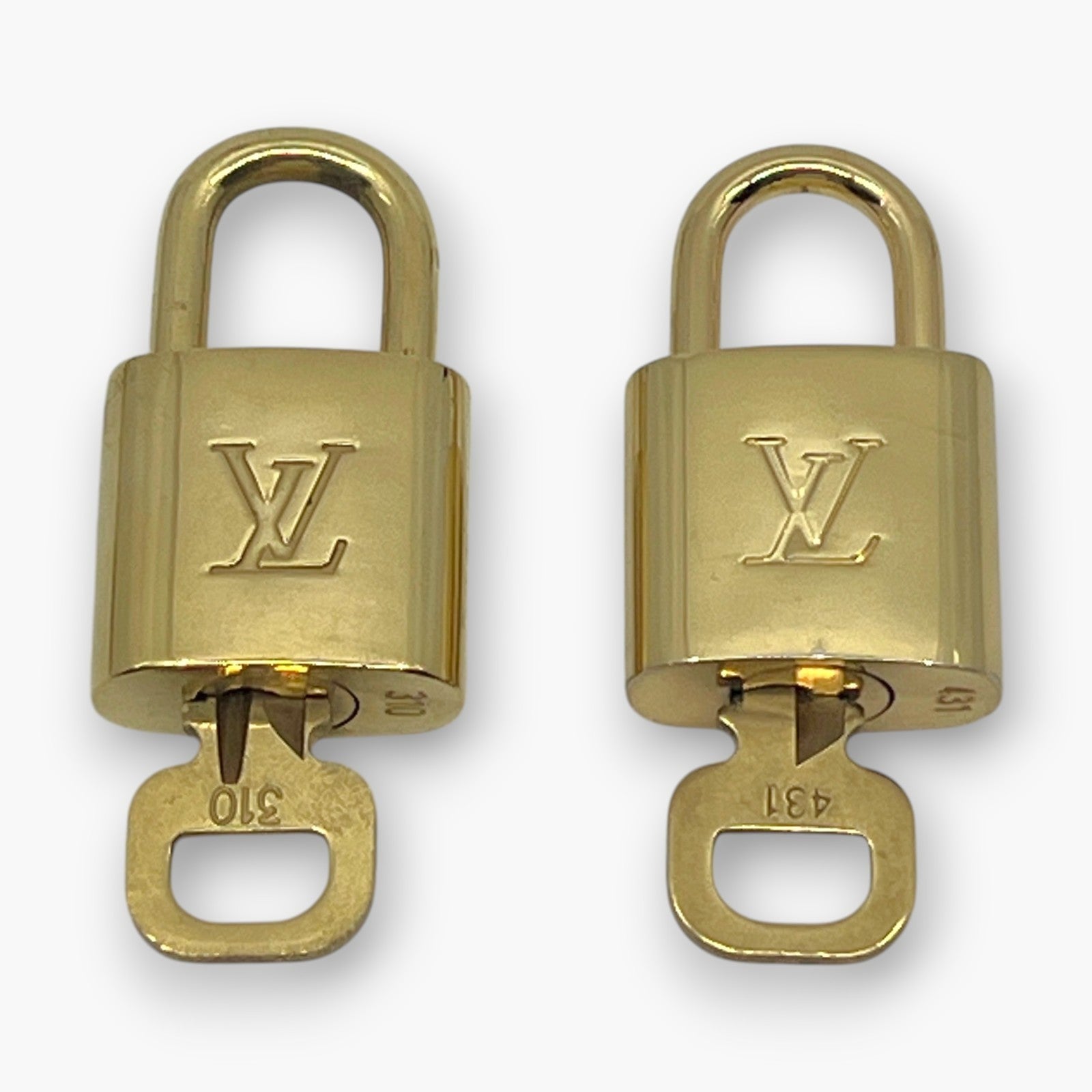 Louis Vuitton Padlock Lock with Key Brass Gold Set of 10 Bag Accessory