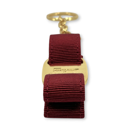 Salvatore Ferragamo Vara Ribbon Keychain Charm Red with Box