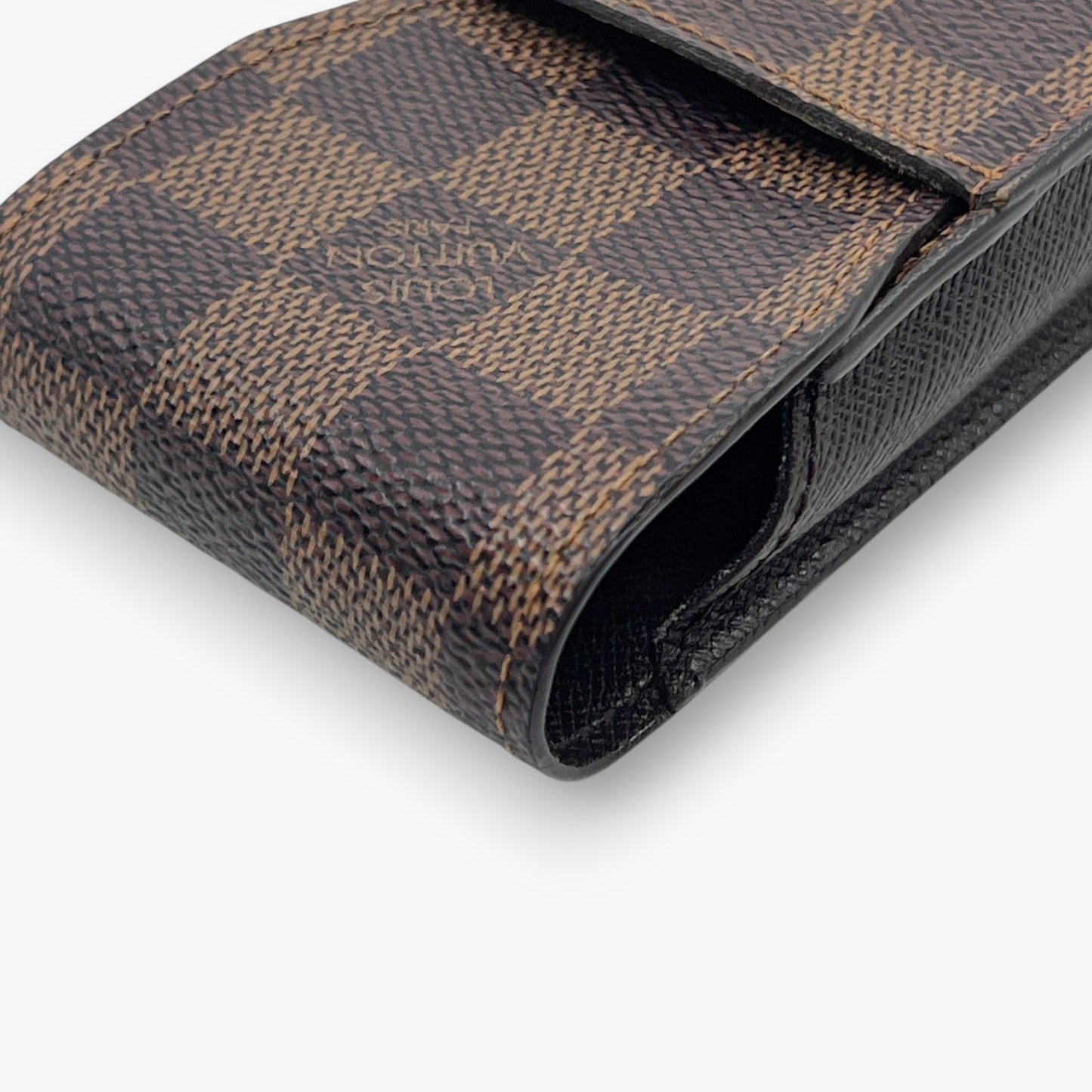 Louis Vuitton Damier Ebene Etui Cigarette Case Brown Canvas Leather