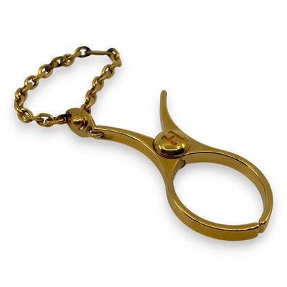 Hermes Filou Glove Holder Gold-Tone Metal with Chain