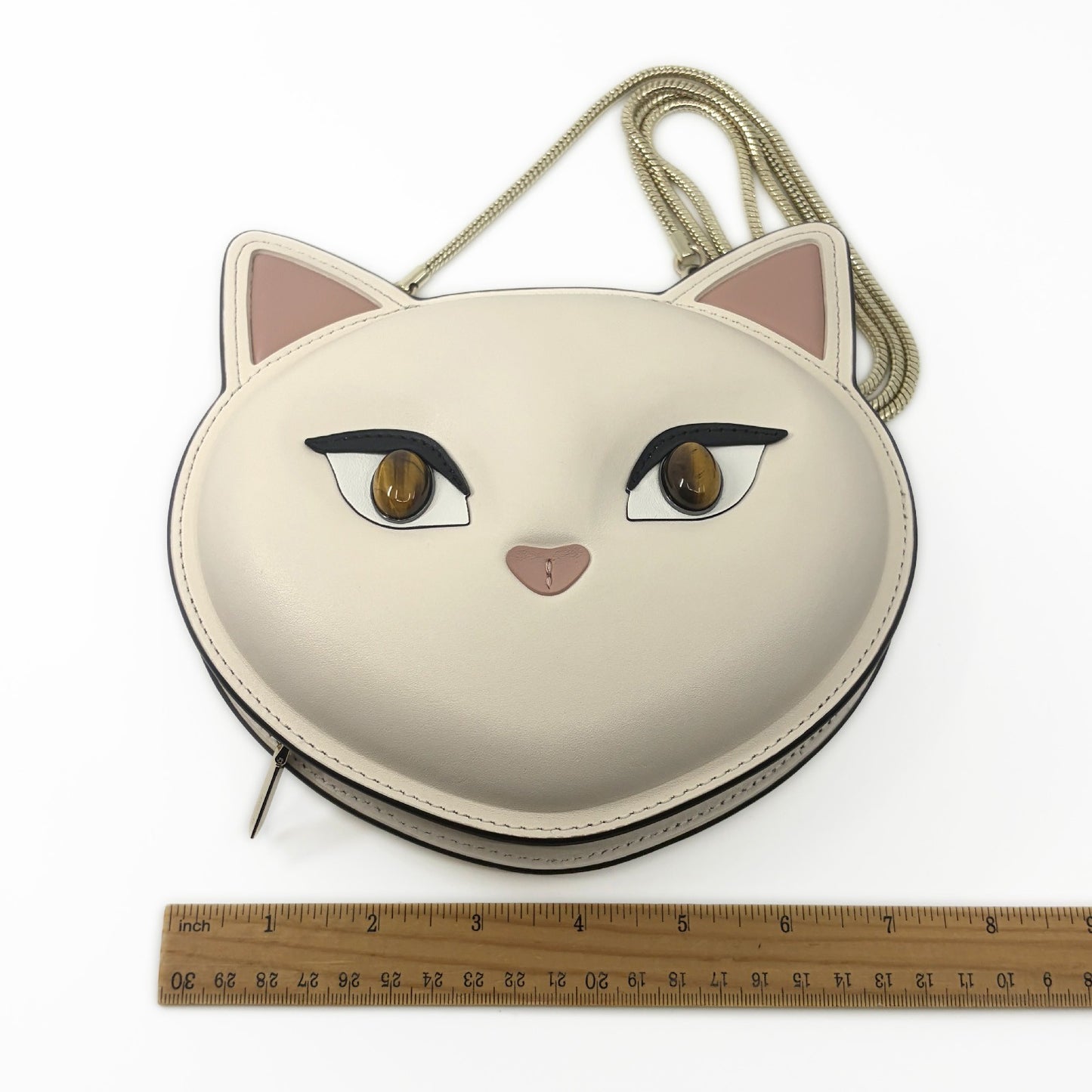Kate Spade New York Cat Crossbody Bag Meow Cat White Leather Feline Design