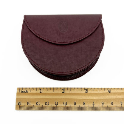 Must de Cartier Burgundy Leather Coin Purse w/ Box Cloth Certificate