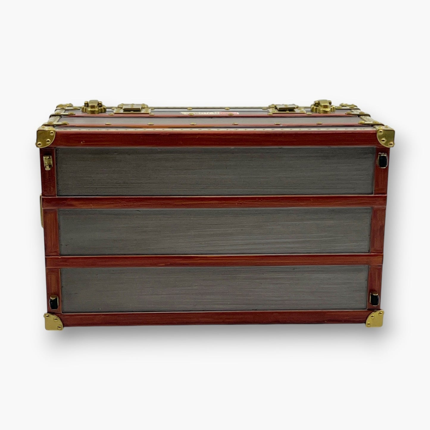Louis Vuitton Mini Malle Zinc Trunk Paperweight Jewelry Box w/ Box Authentic