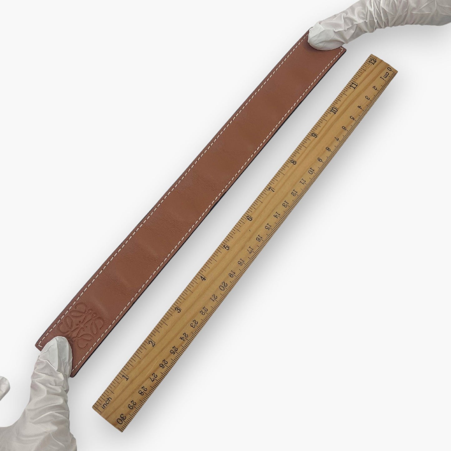 Loewe Anagram Slap Bracelet Small in Brown Leather