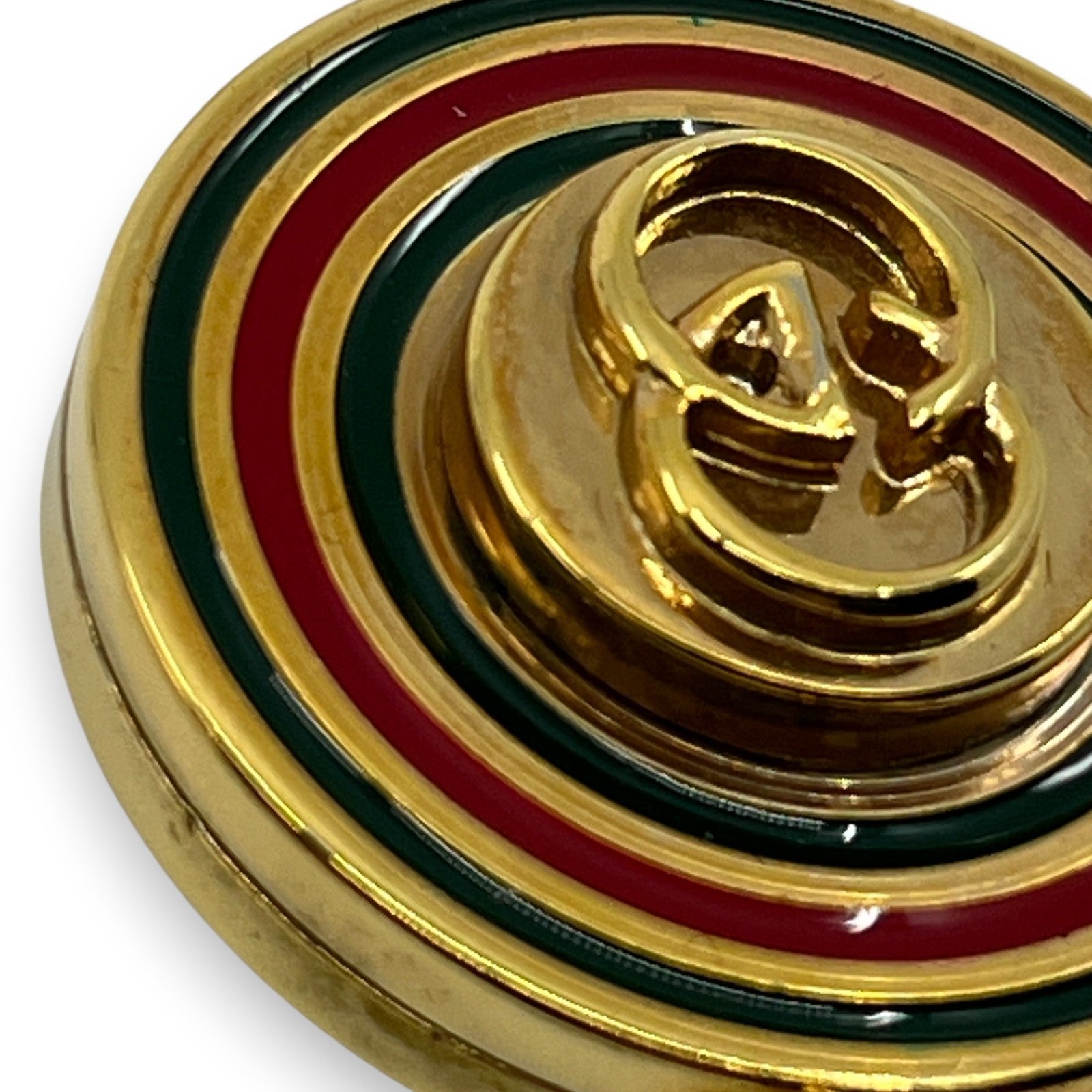 Gucci Gold-Tone Key Holder with Interlocking G & Web Stripe Design w/ Box