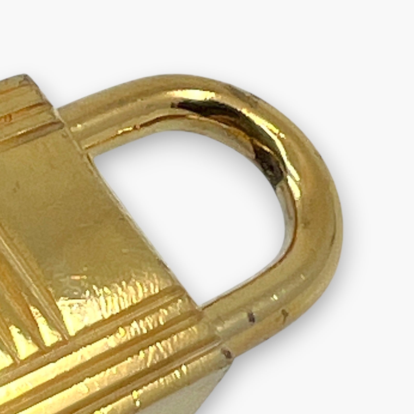 Hermes Cadena Padlock Gold-Tone Brass Lock & Key Set pj260608