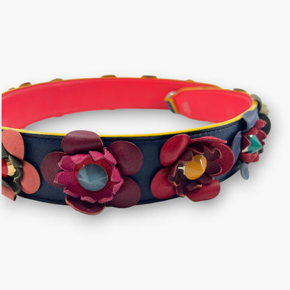 Fendi Strap You Flowerland Multicolor Leather Floral Shoulder Bag Strap Studded