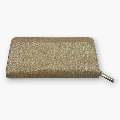 Kate Spade New York Gold Glitter Zip Around Continental Wallet