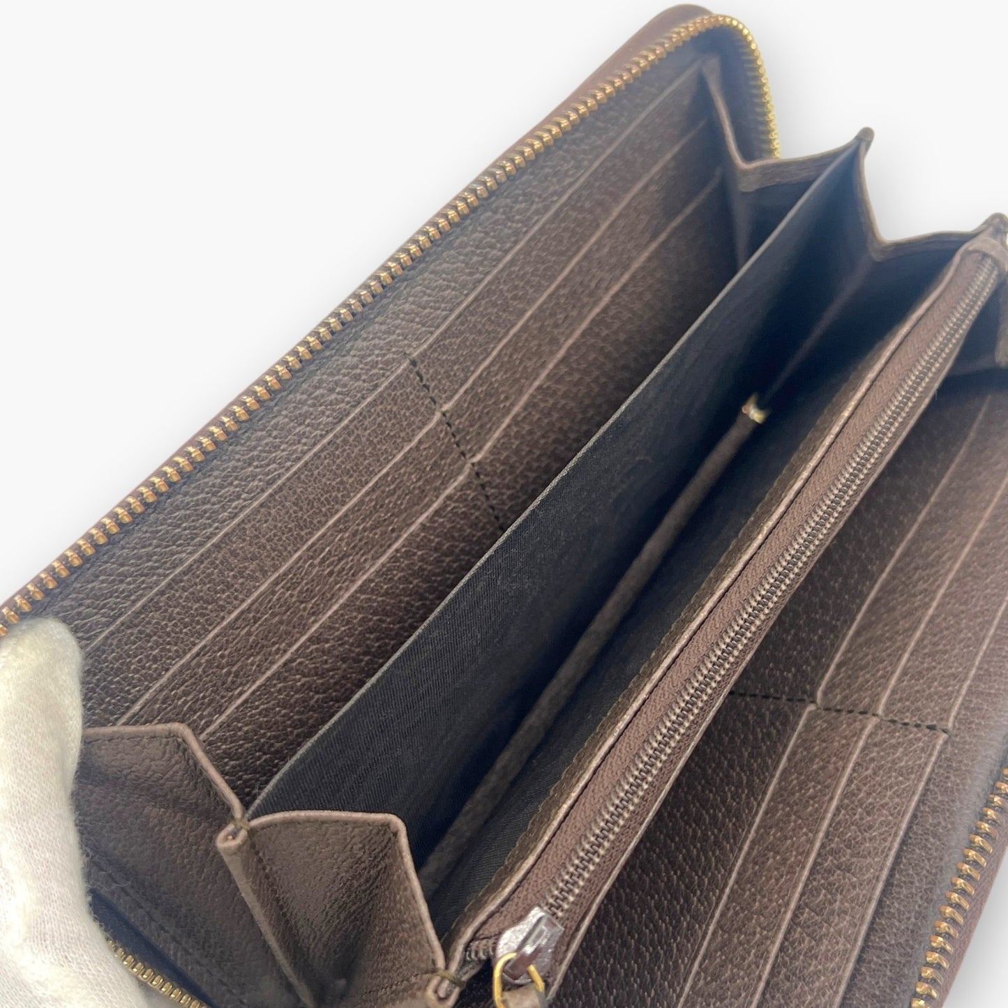 Gucci Ophidia GG Supreme Web Stripe Zip-Around Long Wallet Beige Monogram Logo