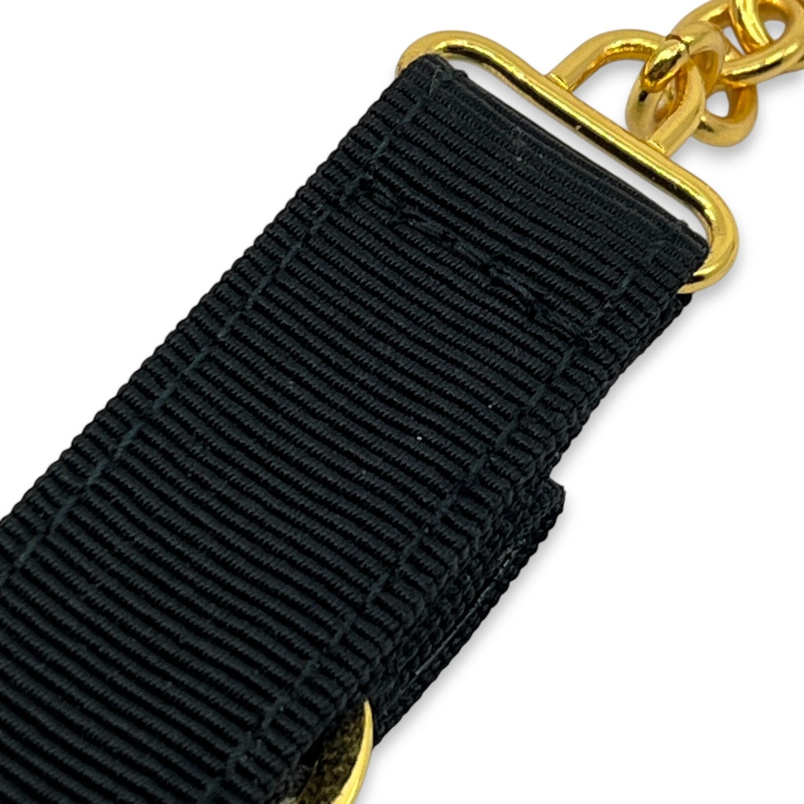 Salvatore Ferragamo Vara Black Gold Ribbon Keychain Charm Key ring with Box