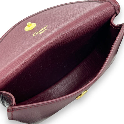 Must de Cartier Burgundy Leather Coin Purse w/ Box Cloth Certificate