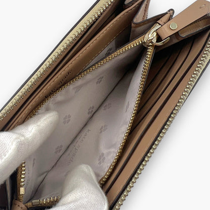 Kate Spade New York Gold Glitter Zip Around Continental Wallet