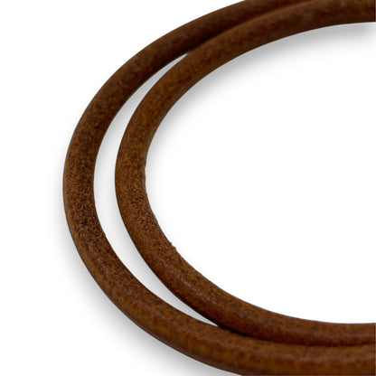 Hermès Jumbo Double Tour Bracelet Brown Leather Silver Hook w/ Box