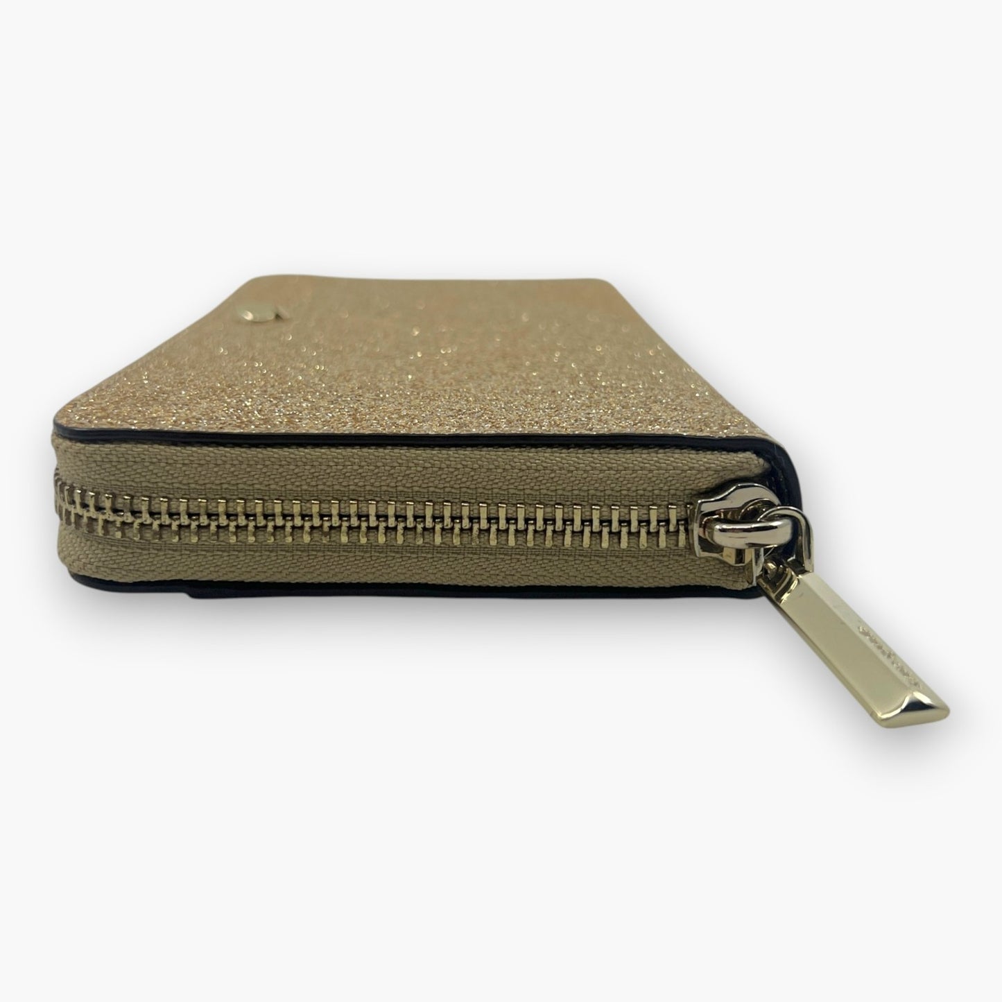 Kate Spade New York Gold Glitter Zip Around Continental Wallet