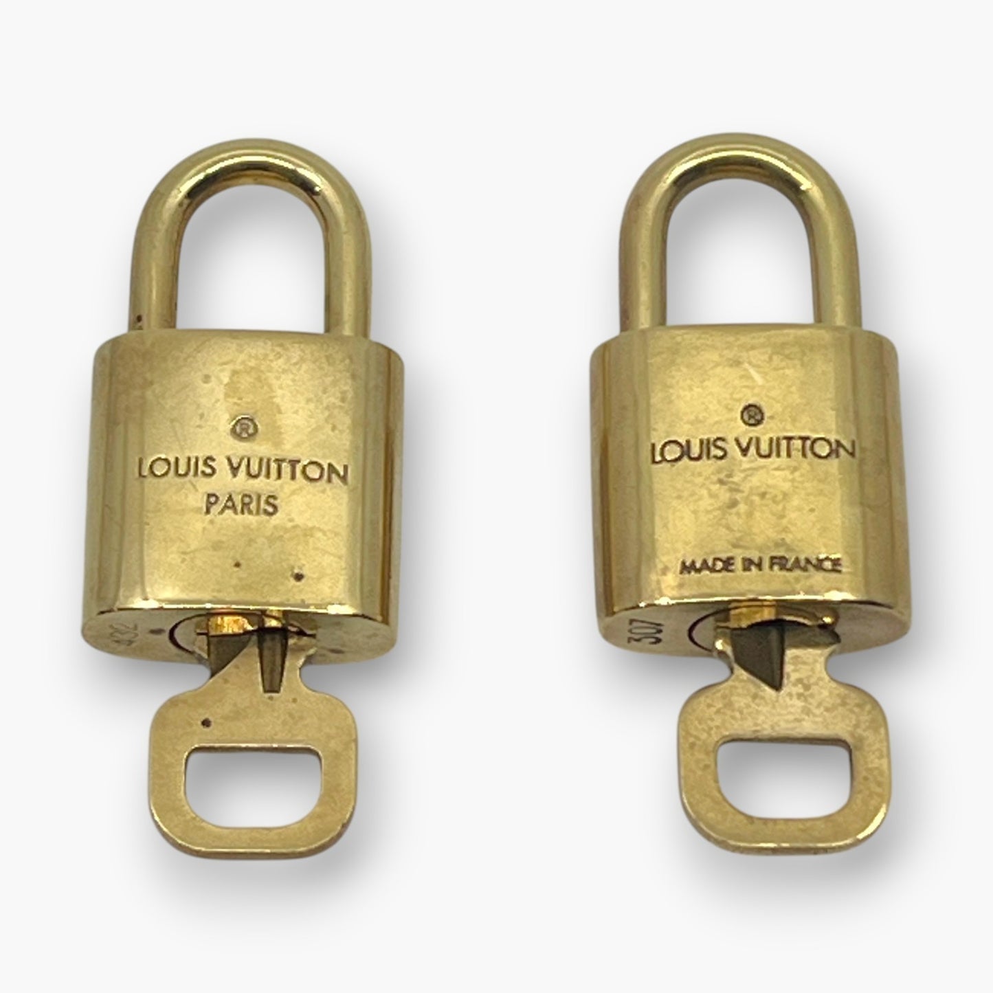 Louis Vuitton Padlock Set of 10 Gold-Tone Brass Locks & Keys pj260603
