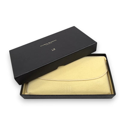 Dunhill Black Leather Long Wallet w/ Brand Card Dust Bag Box