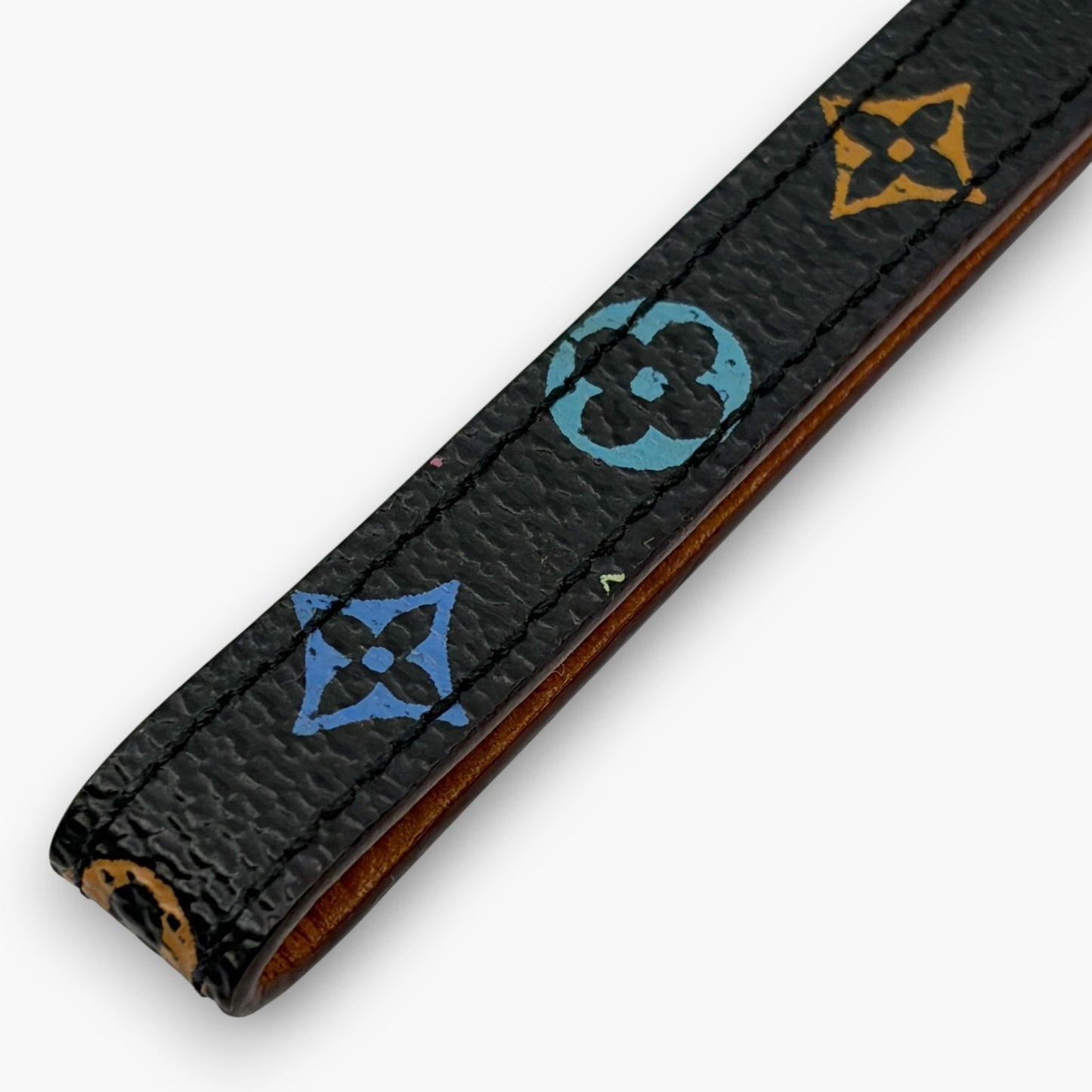 Louis Vuitton Monogram Multicolor Phone Strap Coated Canvas Leather Black M92598