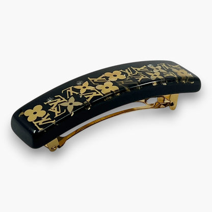 Louis Vuitton Inclusion Barrette Black Resin Monogram Hair Clip
