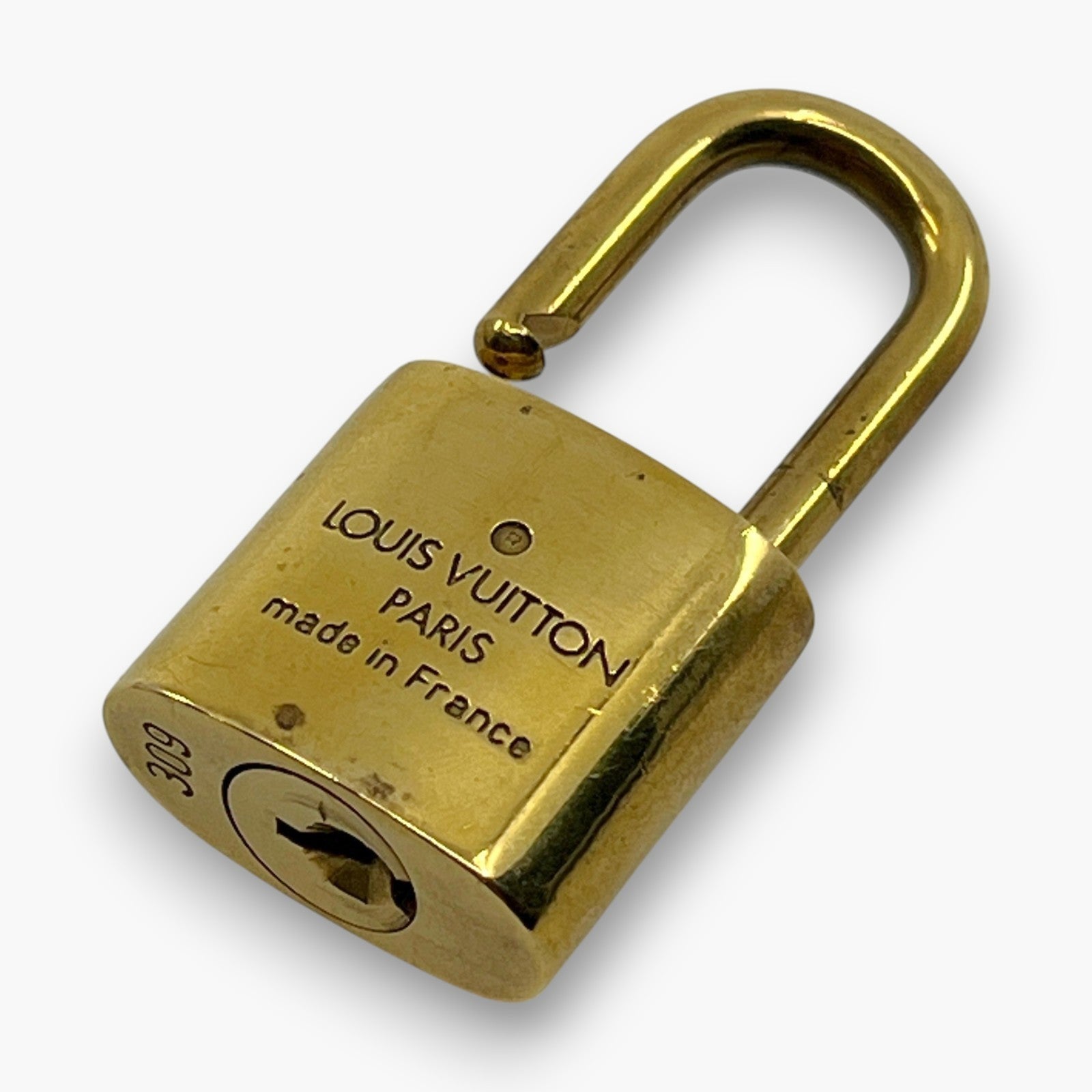 Louis Vuitton Cadena Gold-Tone Brass Padlock Key Set with Leather Clochette