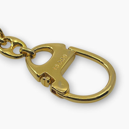 Gucci Interlocking GG Key Chain Charm Ring Gold-Tone with Box