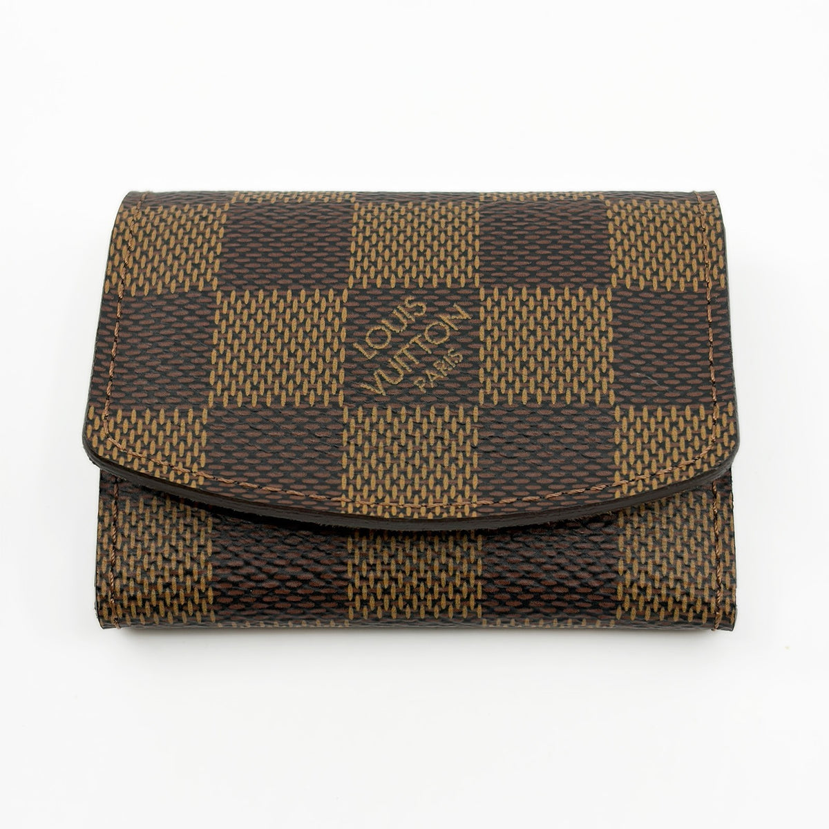 Louis Vuitton Damier Ebene Square Cufflinks Sterling Silver 925 with Case