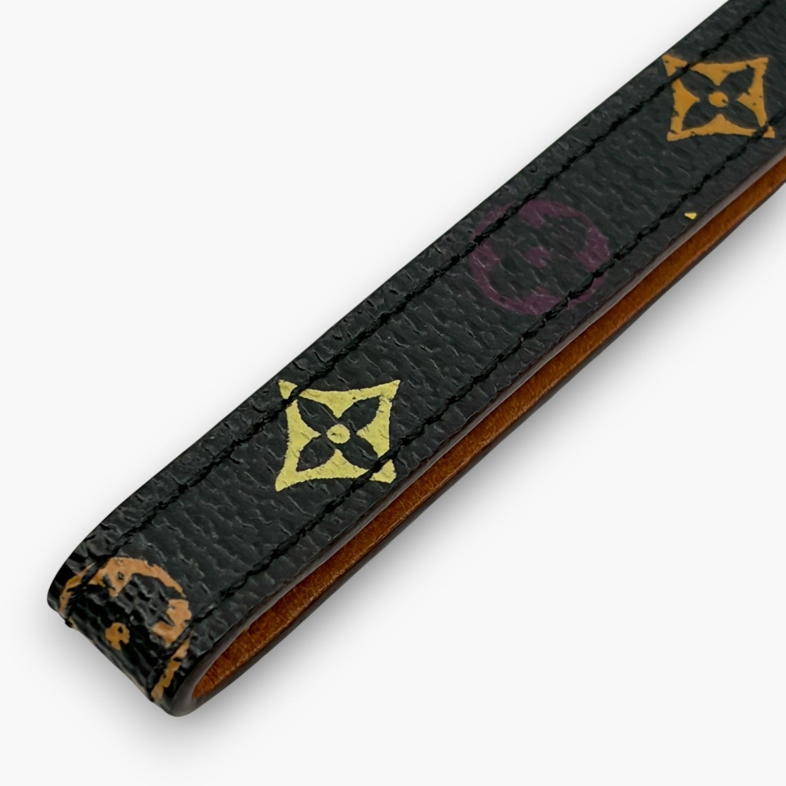 Louis Vuitton Monogram Multicolor Phone Strap Coated Canvas Leather Black M92598