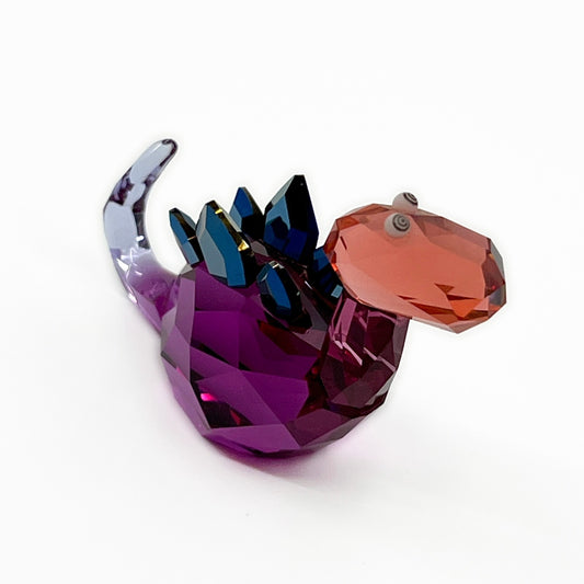 Swarovski Lovlots Stephanie Stegosaurus Crystal Dinosaur Figurine Purple w/Box