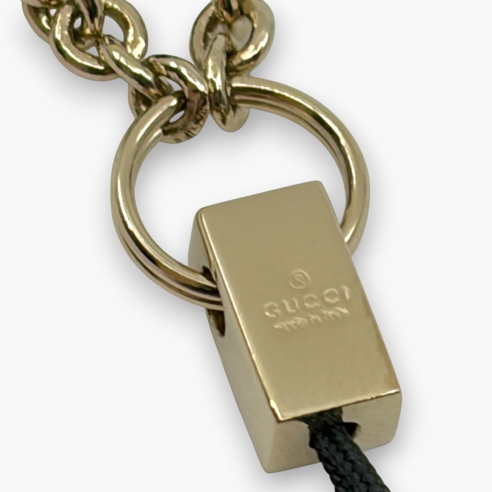 Gucci Horsebit Black Enamel Phone Strap Mini Charm with Box