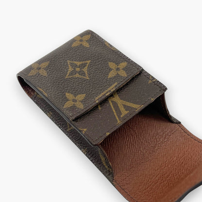 Louis Vuitton Monogram Etui Cigarette Tobacco Case M63024 Brown Canvas Leather